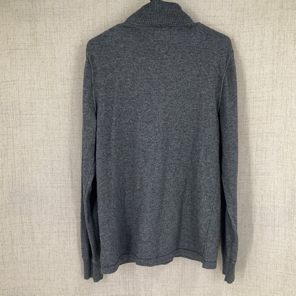 The North Face Mens Sz S Gray Wool Blend 1/4 Zip Mock Neck Sweater Preppy - Picture 2 of 11